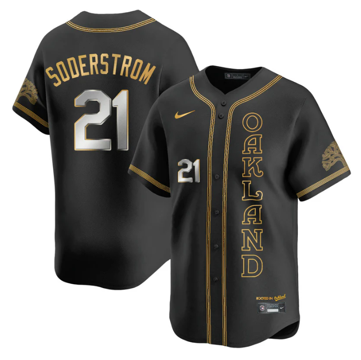 Tyler Soderstrom Jersey #21 Oakland Athletics City Connect Concept Stitched Blac