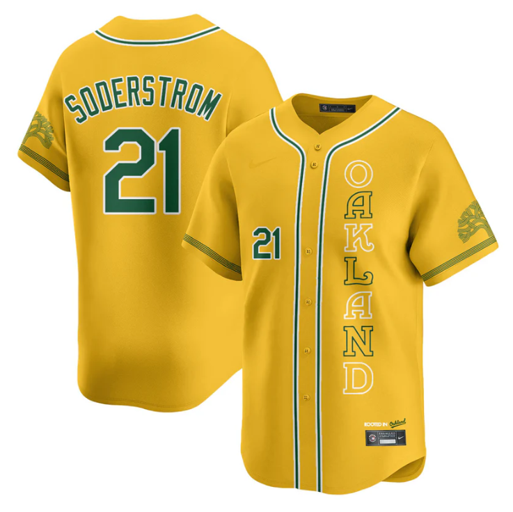 Tyler Soderstrom Jersey #21 Oakland Athletics City Connect Concept Stitched Yell