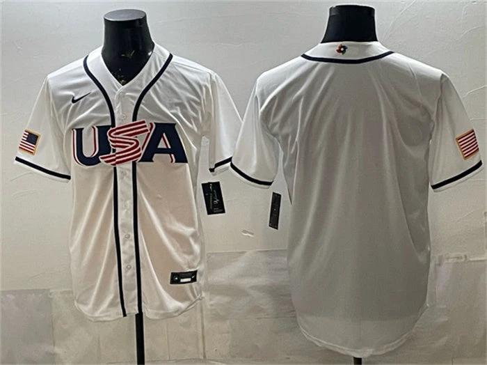 USA Baseball Jersey Blank White 2026 World Baseball Classic Home Stadium Stitche