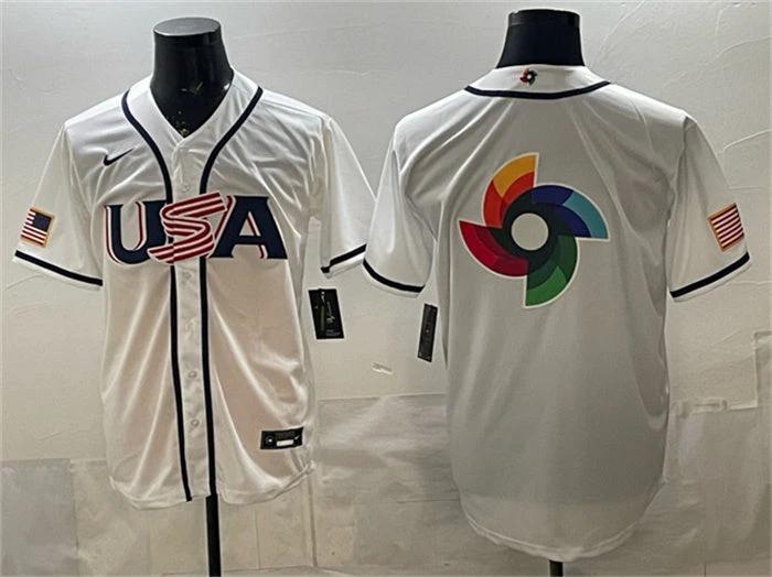 USA Baseball Jersey Team Big Logo White 2026 World Baseball Classic Home Stadium