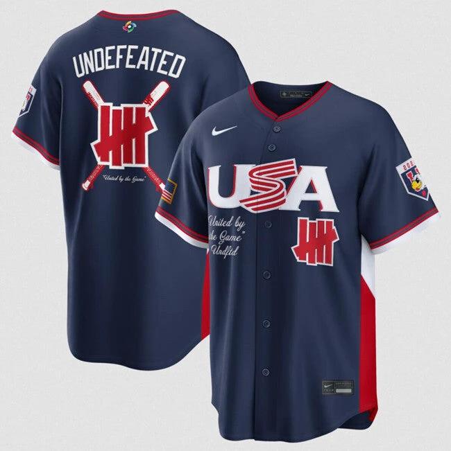 USA Baseball Jersey Undefeated Navy 2026 World Baseball Classic Stadium Stitched