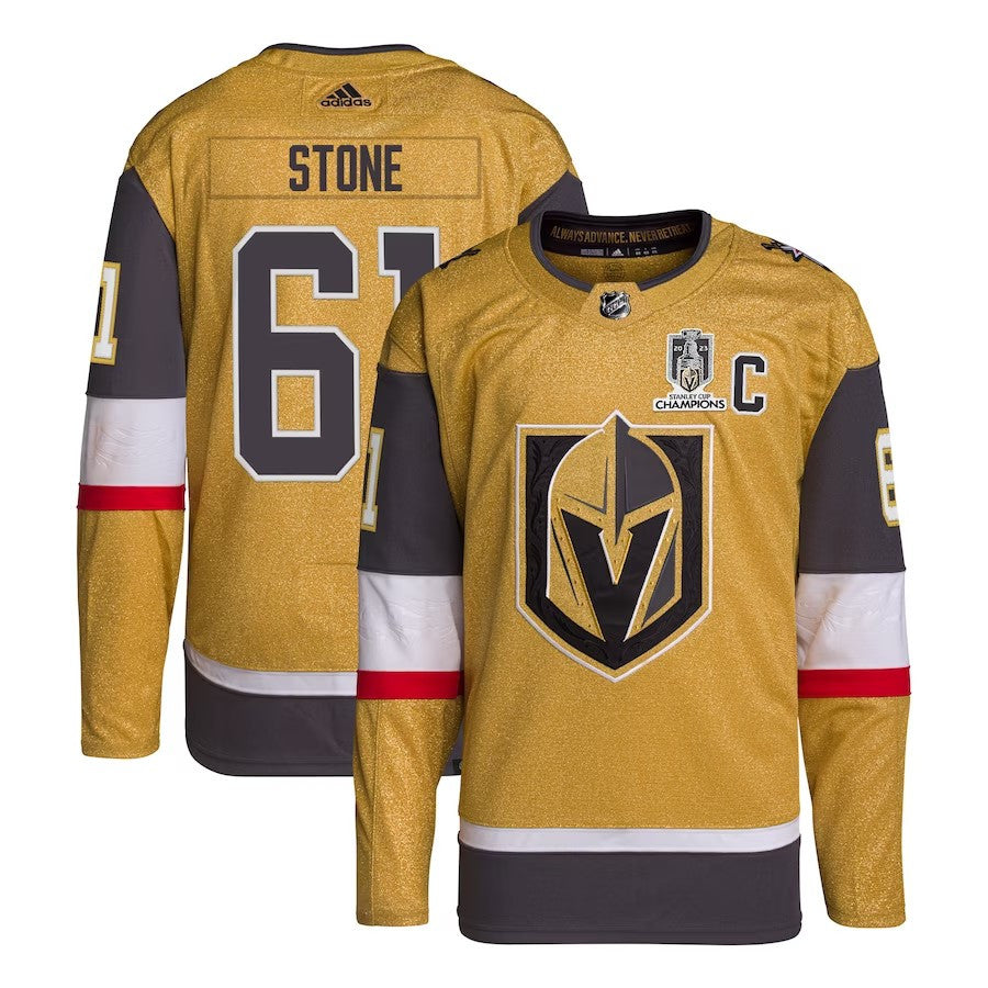 Vegas Golden Knights 61 Mark Stone 2023 Stanley Cup Champions Authentic Home Player Jersey Gold