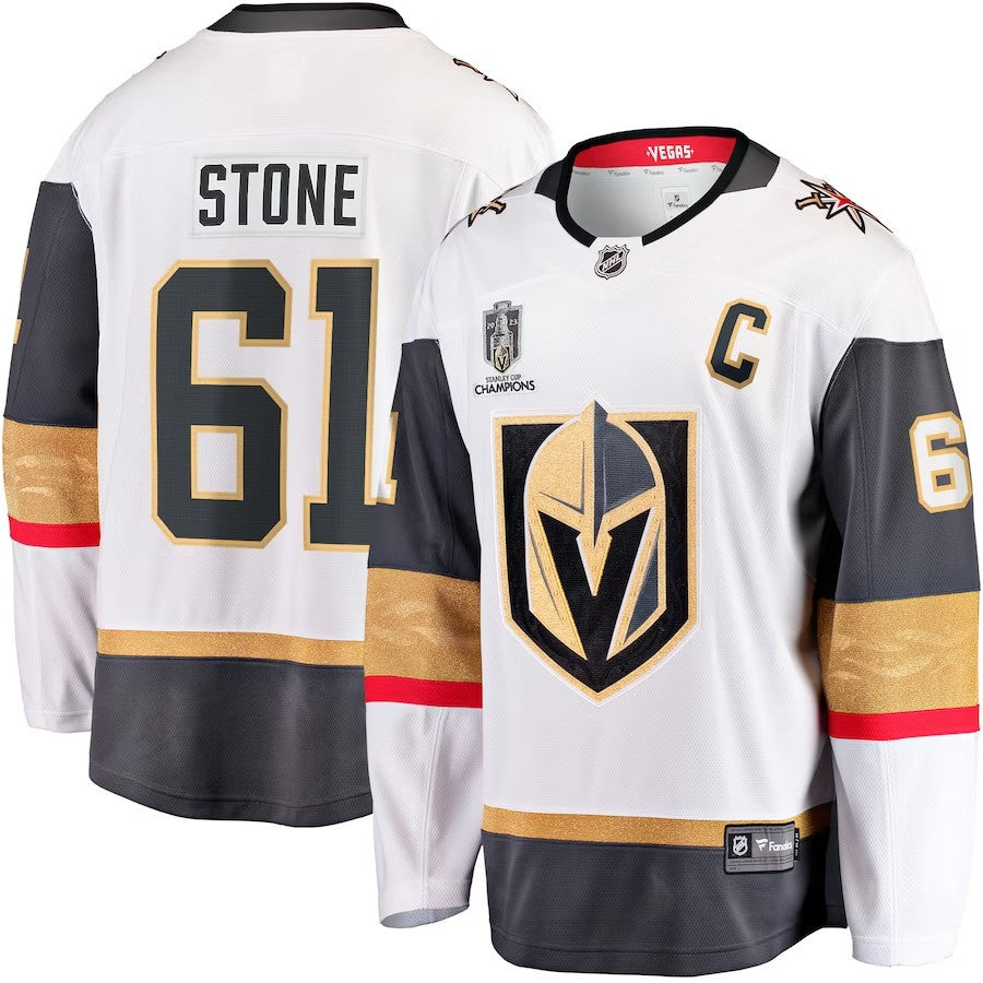 Vegas Golden Knights 61 Mark Stone 2023 Stanley Cup Champions Away Breakaway Player Jersey White