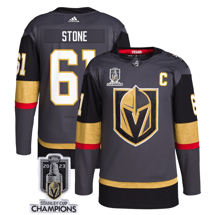 Vegas Golden Knights 61 Mark Stone Grey 2023 Stanley Cup Champions Stitched Jersey
