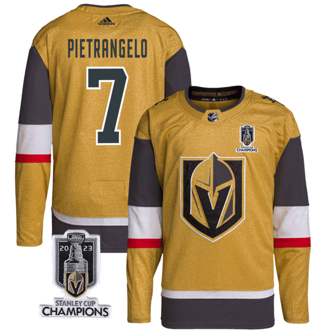 Vegas Golden Knights 7 Alex Pietrangelo Gold 2023 Stanley Cup Champions Stitched