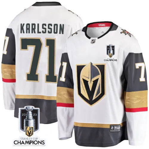 Vegas Golden Knights 71 William Karlsson 2023 Stanley Champions White Jersey