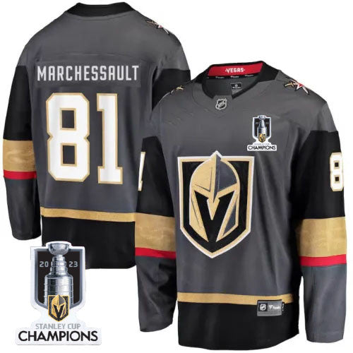Vegas Golden Knights 81 Jonathan Marchessault 2023 Stanley Champions Gray Jersey