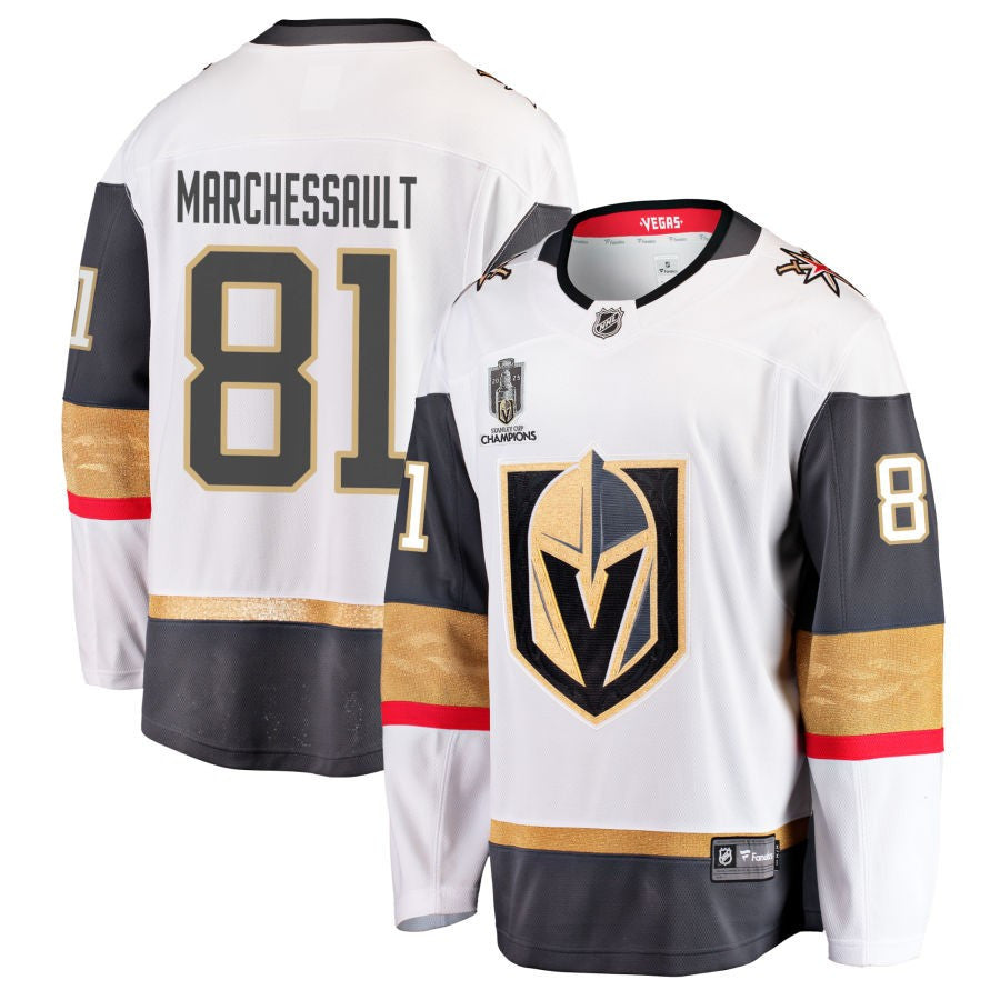 Vegas Golden Knights 81 Jonathan Marchessault 2023 Stanley Cup Champions Away Jersey White