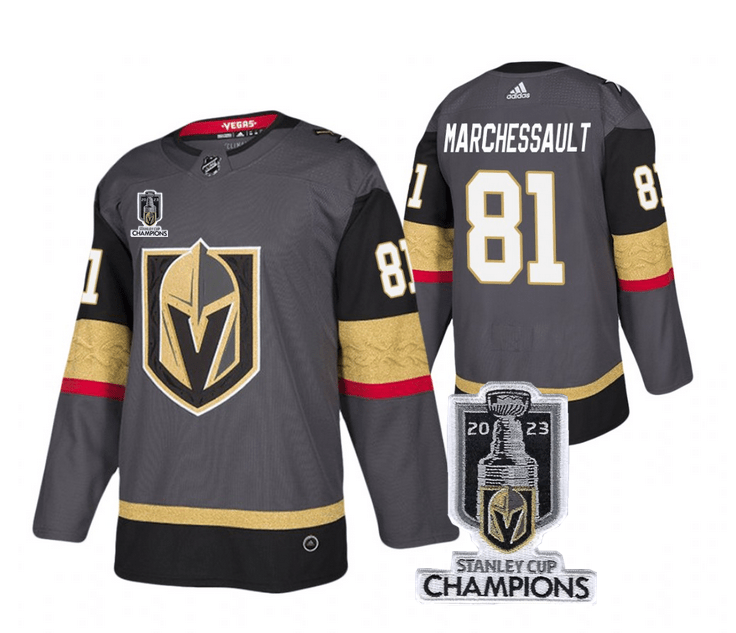 Vegas Golden Knights 81 Jonathan Marchessault Gray 2023 Stanley Cup Champions