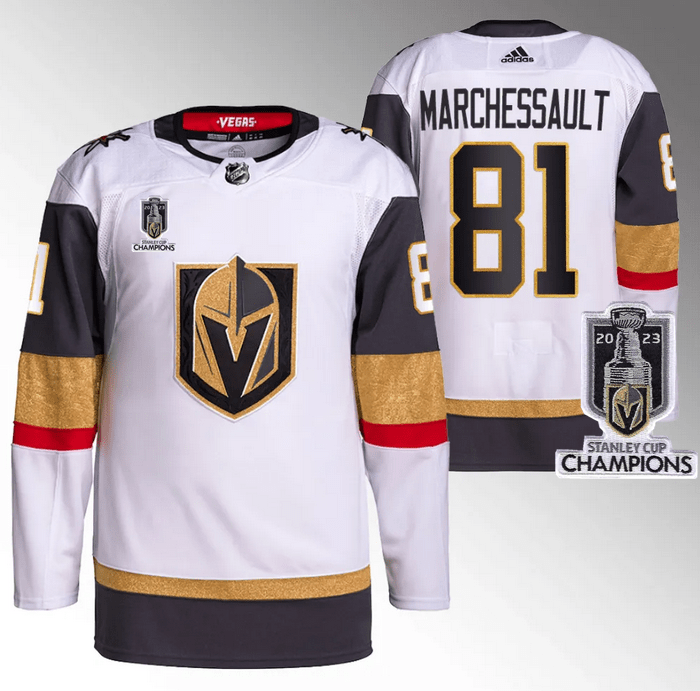 Vegas Golden Knights 81 Jonathan Marchessault White 2023 Stanley Cup Champions White