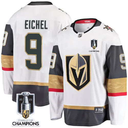 Vegas Golden Knights 9 Jack Eichel 2023 Stanley Champions White Jersey