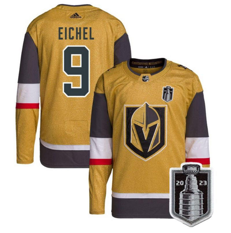 Vegas Golden Knights 9 Jack Eichel Gold 2023 Stanley Cup Final Stitched Jersey