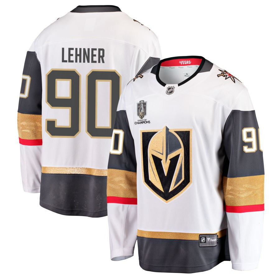 Vegas Golden Knights 90 Robin Lehner 2023 Stanley Cup Champions Away Jersey White
