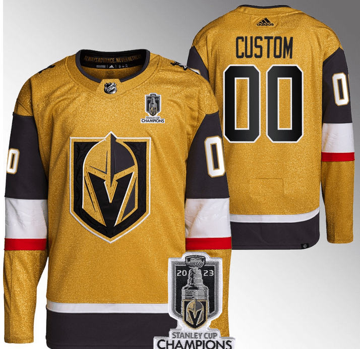 Vegas Golden Knights Active Player Custom Gold 2023 Stanley Cup Champions Stitched Gold