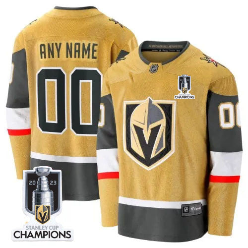 Vegas Golden Knights Custom 2023 Stanley Champions Jersey Gold
