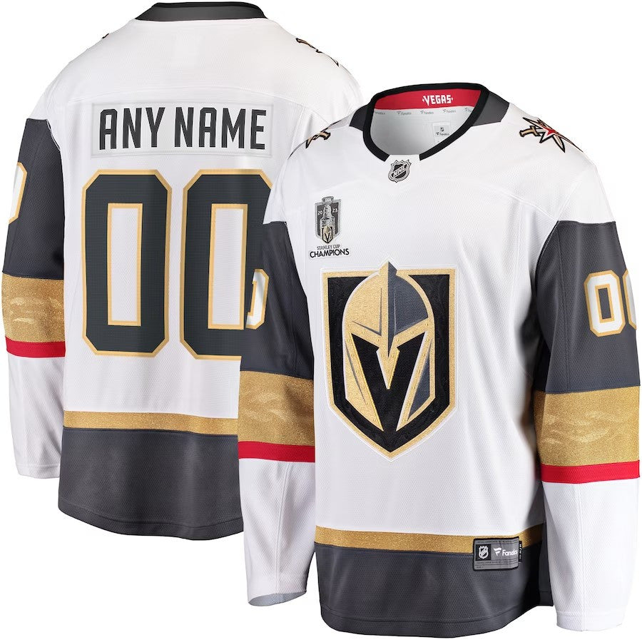 Vegas Golden Knights Fanatics Branded 2023 Stanley Cup Champions Away Breakaway Custom Jersey White