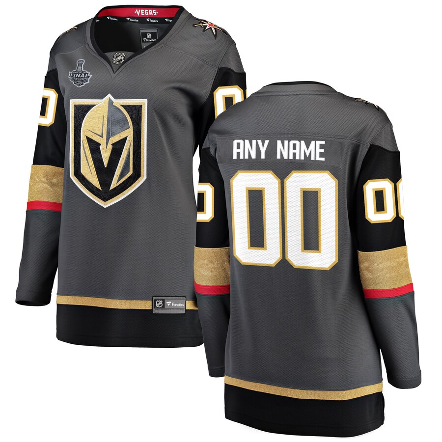 Vegas Golden Knights Fanatics Branded Womens 2018 Stanley Cup Final Bound Home Breakaway Custom Jersey Black
