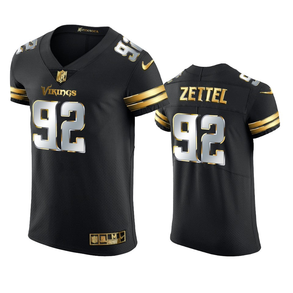 Vikings Anthony Zettel Golden Edition Black Vapor Elite Jersey