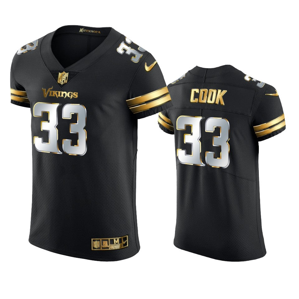 Vikings Dalvin Cook Golden Edition Black Vapor Elite Jersey