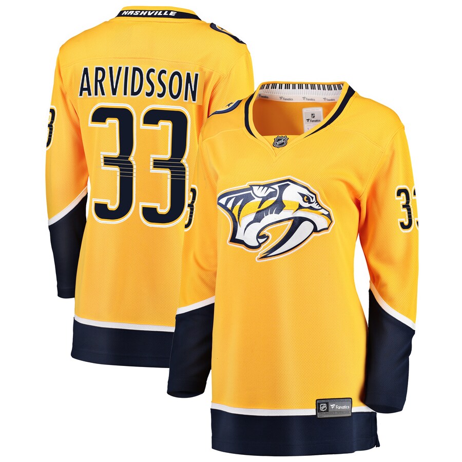 Viktor Arvidsson Nashville Predators Fanatics Branded Womens Breakaway Player Jersey Gold