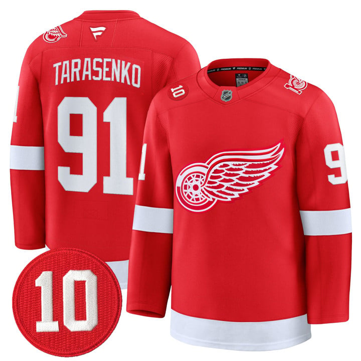 Vladimir Tarasenko Jersey #91 Detroit Red Wings #10 Alex Delvecchio Honoring Sti