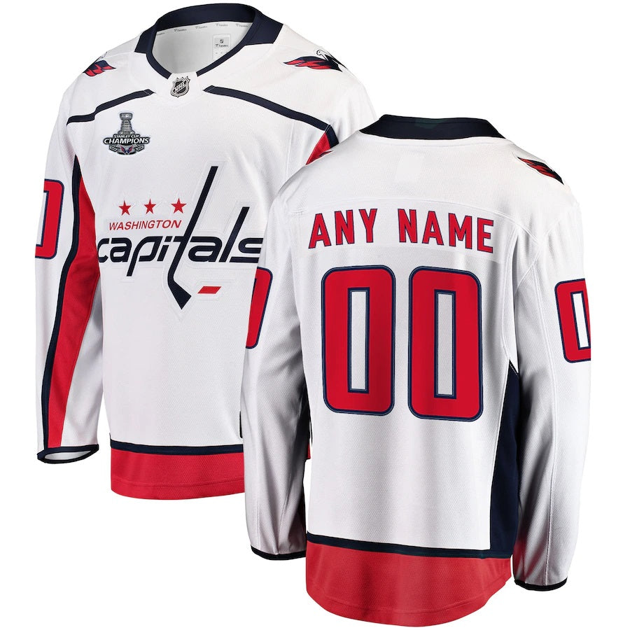 Washington Capitals 2018 Stanley Cup Champions Away Breakaway Custom Jersey White