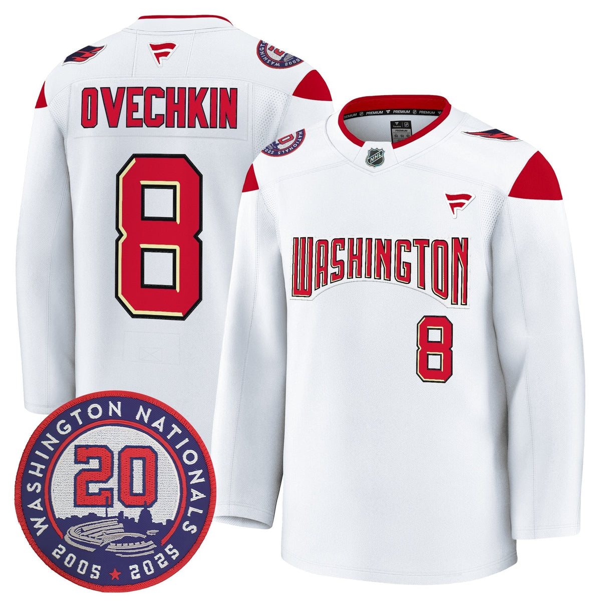 Washington Capitals 20th Anniversary Seasons Patch Premium Jersey All Stitched