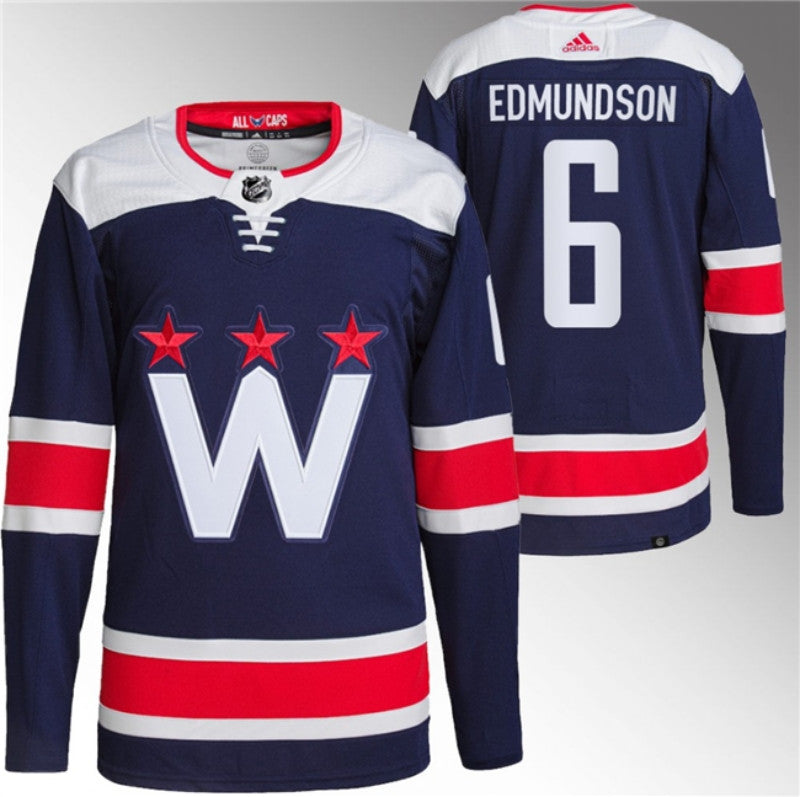 Washington Capitals 6 Joel Edmundson Navy Stitched Jersey