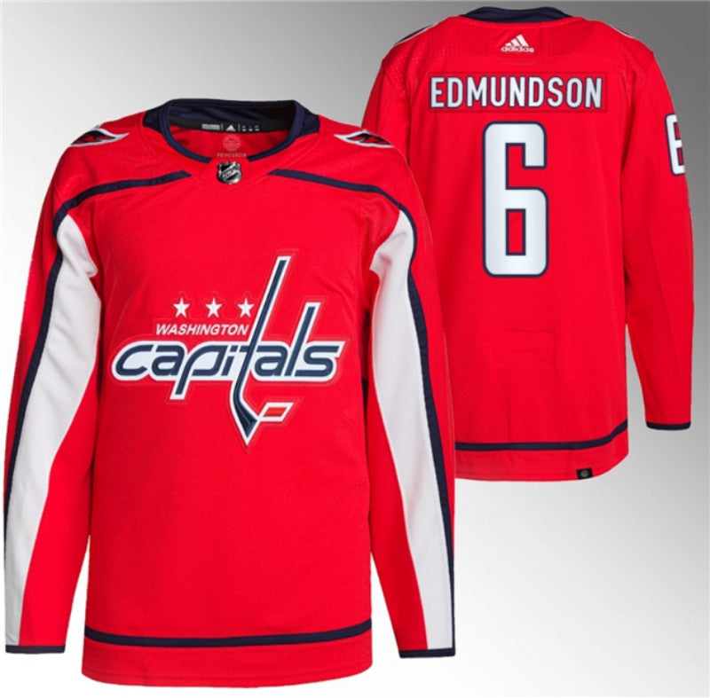 Washington Capitals 6 Joel Edmundson Red Stitched Jersey