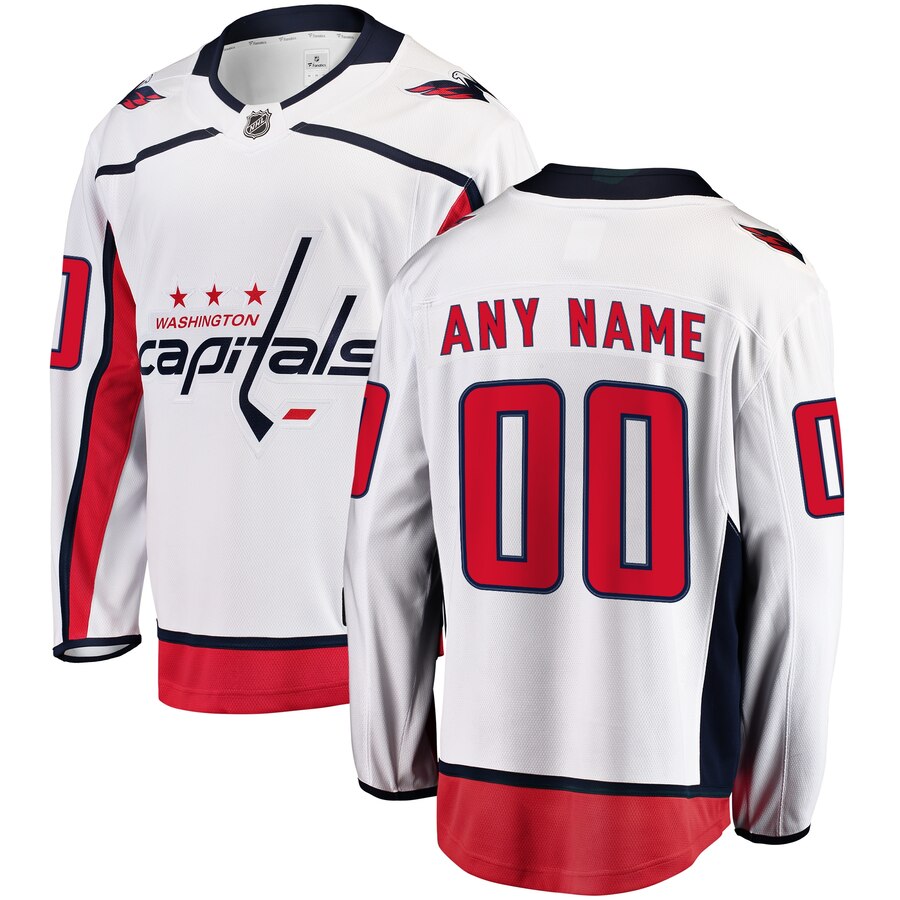 Washington Capitals Fanatics Branded Away Breakaway Custom Jersey White