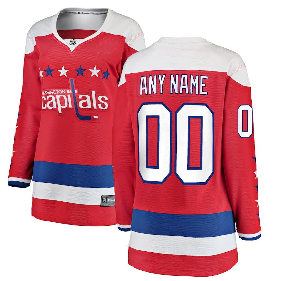 Washington Capitals Fanatics Branded Womens Alternate Breakaway Custom Jersey Red