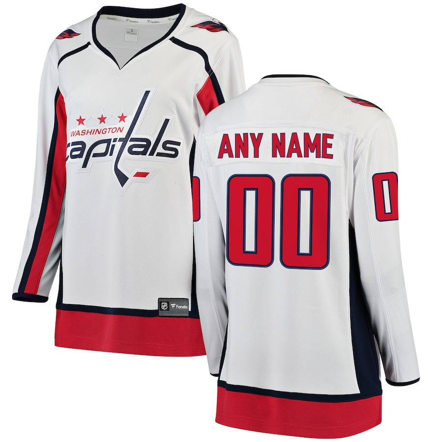 Washington Capitals Fanatics Branded Womens Away Breakaway Custom Jersey White