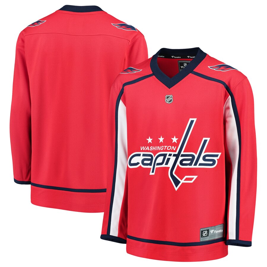 Washington Capitals Fanatics Branded Youth Home Replica Blank Jersey Red