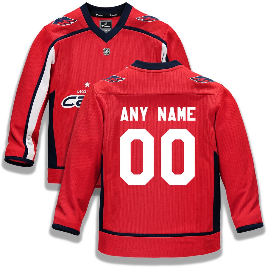 Washington Capitals Fanatics Branded Youth Home Replica Custom Jersey Red