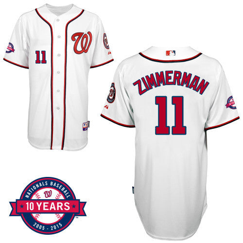 Washington Nationals 11 Ryan Zimmerman White 10th Jersey