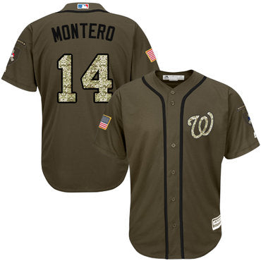 Washington Nationals 14 Miguel Montero Green Salute To Service Stitched Mlb Jersey