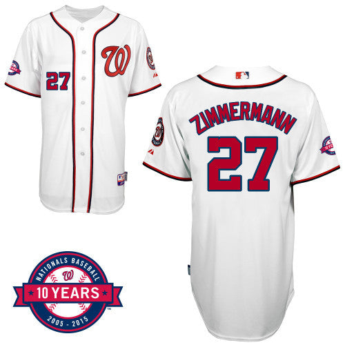 Washington Nationals 27 Jordan Zimmermann White 10th Jersey