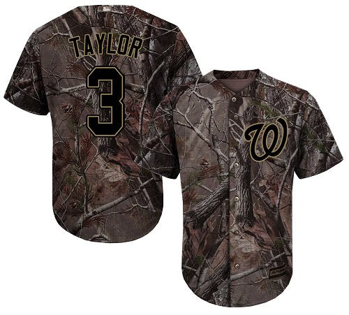 Washington Nationals 3 Michael Taylor Camo Realtree Collection Cool Base Stitched Baseball Jersey