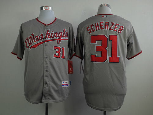 Washington Nationals 31 Max Scherzer Gray Jersey