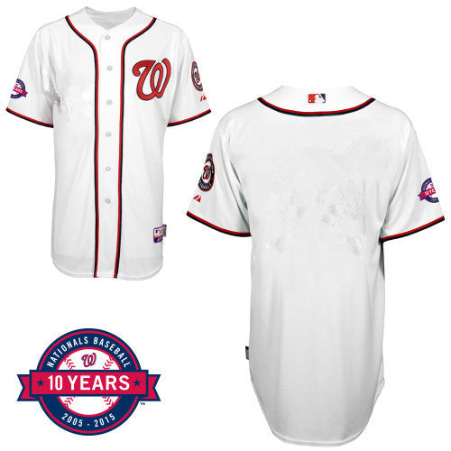 Washington Nationals Blank White 10th Jersey