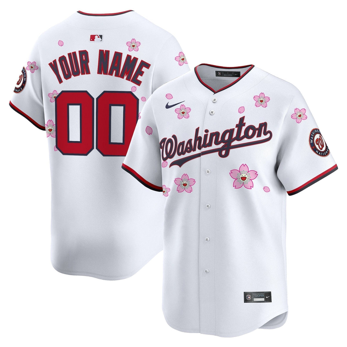 Washington Nationals Cherry Blossom Vapor Premier Limited Custom Jersey Stitch