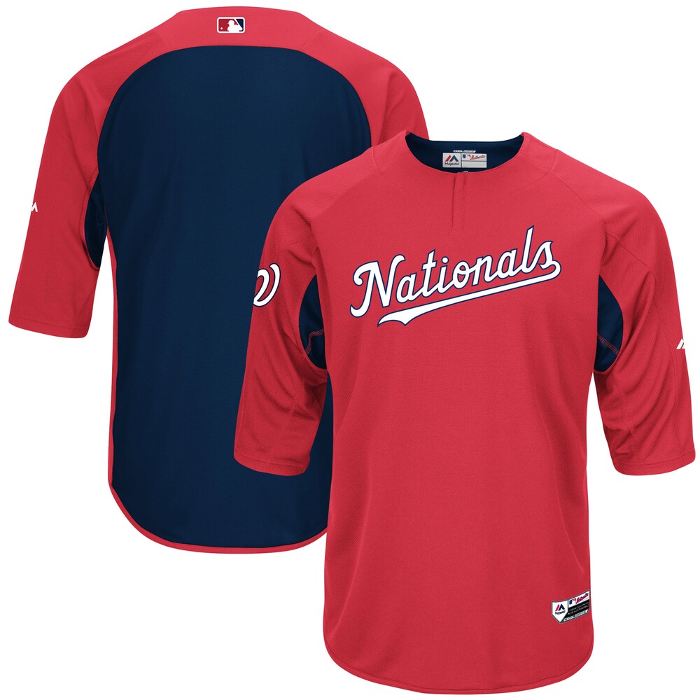 Washington Nationals Majestic Collection On field 34 sleeve Batting Practice Jersey Rednavy