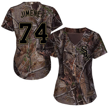 White Sox 74 Eloy Jimenez Camo Realtree Collection Cool Base Womens Stitched Baseball Jersey