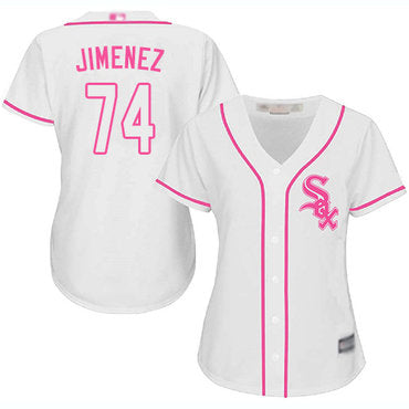 White Sox 74 Eloy Jimenez White Pink Fashion Womens Stitched Baseball Jersey