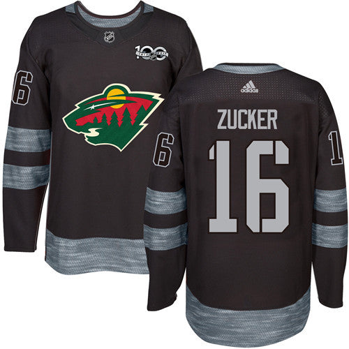 Wild 16 Jason Zucker Black 1917 2017 100th Anniversary Stitched Nhl Jersey
