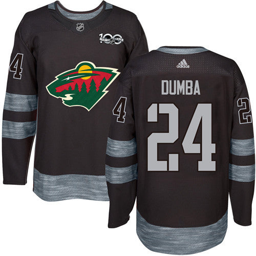 Wild 24 Matt Dumba Black 1917 2017 100th Anniversary Stitched Nhl Jersey