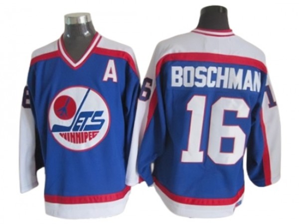 Winnipeg Jets #16 Laurie Boschman 1989 Vintage CCM Jersey Blue