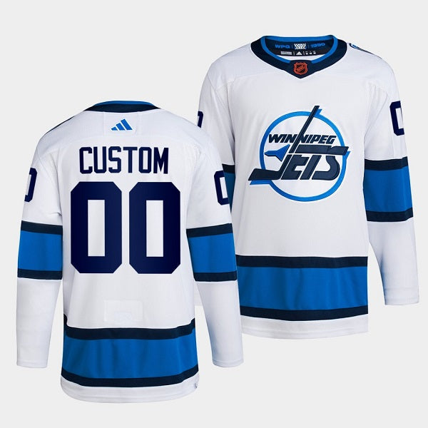 Winnipeg Jets Custom White 2022 Reverse Retro Stitched Jersey