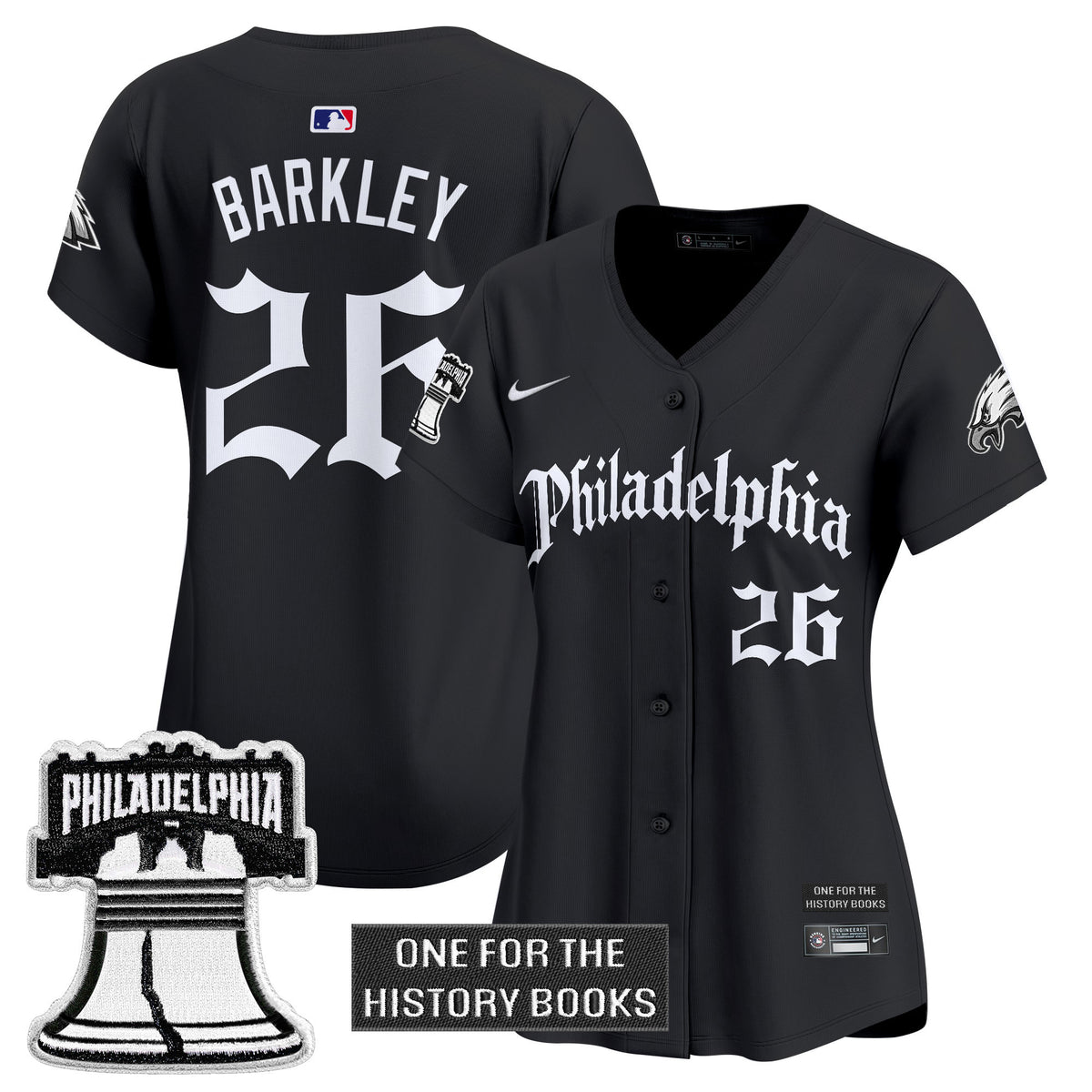 Women s Eagles Retro Newspaper Edition Vapor Baseball Jersey All Stitched