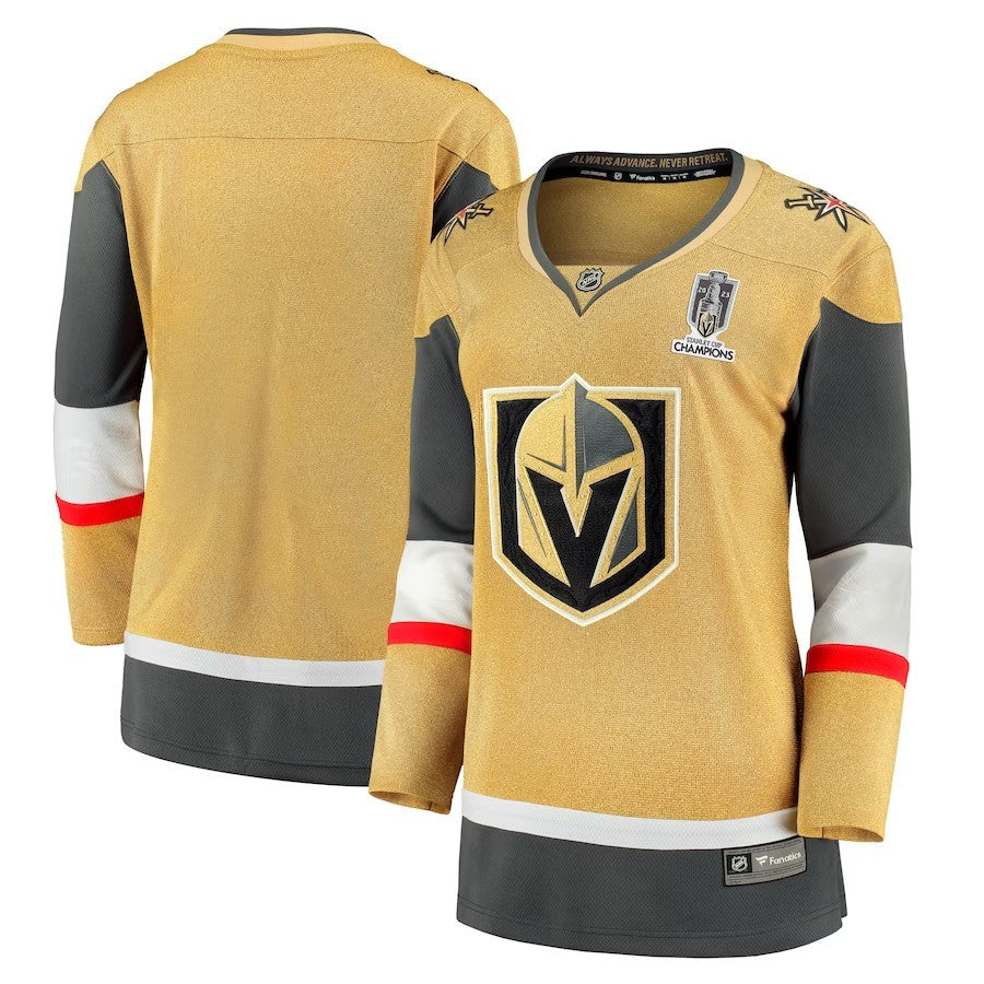 Women Vegas Golden Knights 2023 Stanley Cup Champions Home Breakaway Jersey Gold